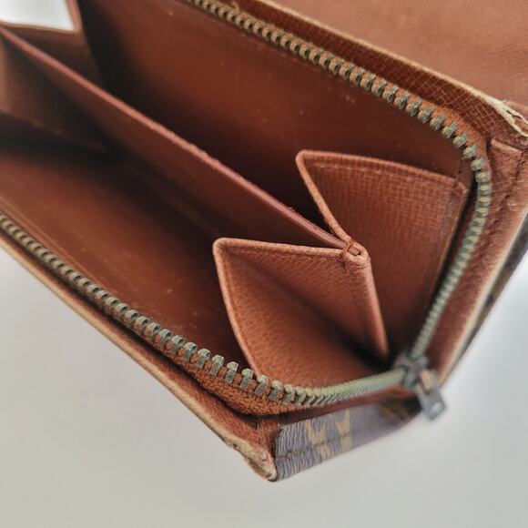 Louis Vuitton LV Portefeuille Tresor Bifold Wallet Medium Monogram Brown Vintage - Picture 9 of 14